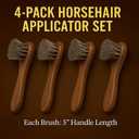 Horsehair Brush Applicator 4-Pack Horse Hair Polish Daubers for Leather, Boots, Shoes, Saddle Soap, Creams & Conditioners  Gentle Shine Brush Set for Leather Care