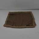 Phantoscope Pack of 2 Farmhouse Decorative Solid Throw Decorative Pillow Cover Burlap Linen Trimmed Tailored Edges Coffee 18 x 18 inches, 45 x 45 cm