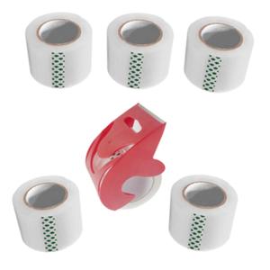 Heavy Duty Packaging Tape, 1.88" x 30 yd, Designed for Packing, Shipping and Mailing, Strong Seal on All Box Types, 1.5" Core, Clear, 6 Roll with Dispenser