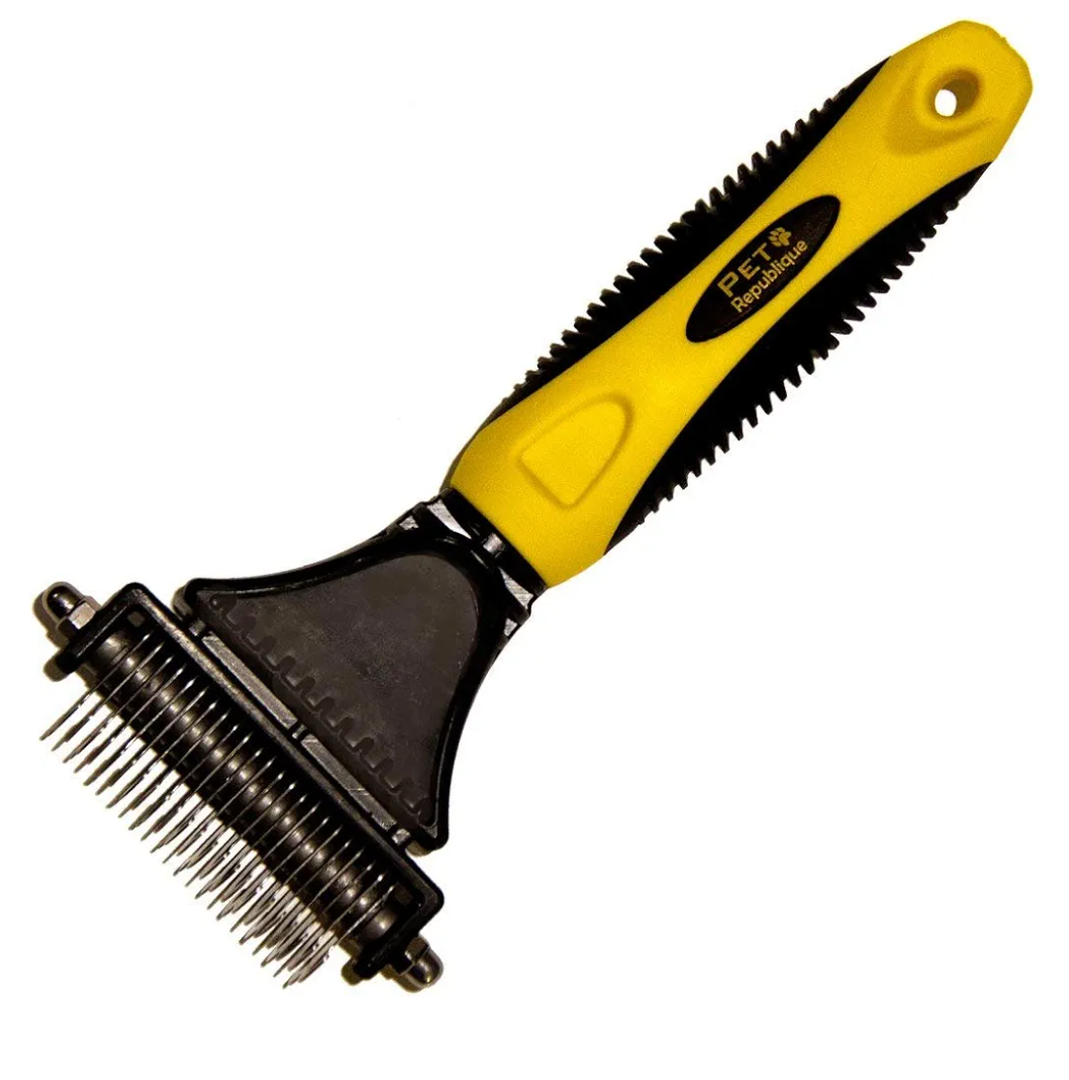 Pet Republique Matt Splitters Tool – Effective Mat Remover and Dematting Comb for LongHaired Dogs, Cats, Rabbits – Regular 12+23 Teeth Design