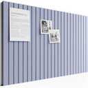 Bumusty Large Cork Board Alternative-36 x 24" Felt Bulletin Board Tiles, with 30 Pushpins, 40 Adhesive Tabs, 6-Pack Slat Wall Paneling, Cork Boards for Office Push Pin Board-Soft Periwinkle