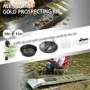 37pcs Complete Gold Panning Kit with 50" Sluice Box for Gold Mining ，Adults Aluminum Alloy Gold Mining Equipment, Includes Gold Pan, Classifier Screen, Separating Magnet and More