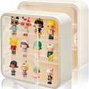 AVLA 2 Pack Display Case for Figures, 3 Tiers Clear Acrylic Doll Storage Box, Wall-Mounted Collectibles Display Stand, Minifigure Showcase with Magnetic Door for Mini Toys, Action Figures, Dust Proof