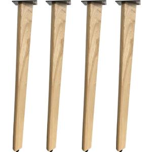 QLLY 28 inch Slant Wooden Table Legs, Solid Wood Angled Desk Legs, Furniture Legs, Set of 4, Easy to Install - Perfect for DIY Dining Tables, Coffee Tables, and Benches (Natural, 28")