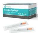 Insulin Syring, 29G 1cc 1/2-Inch (12.7mm) Seringe Insulina, Individually Packed, Smooth & Comfortable, Pack of 100