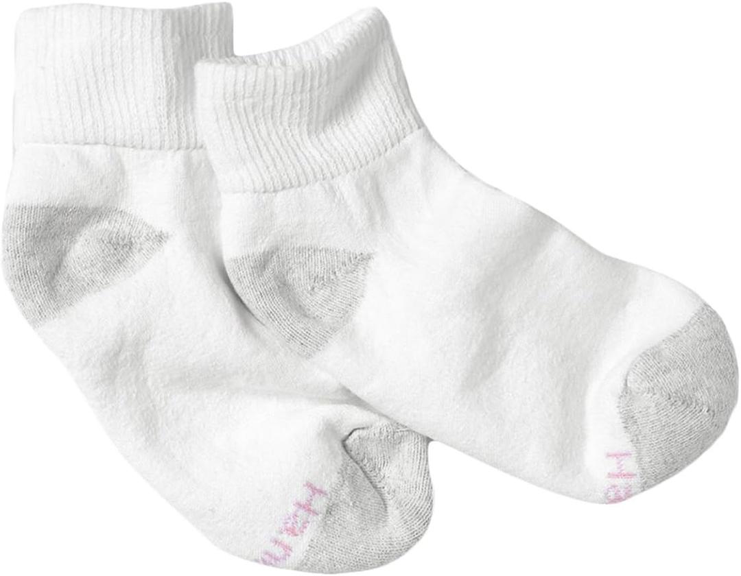 Hanes womens Value, Ankle Soft Moisture-wicking Socks, Available in 10 and 14-packs (White)
