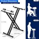 Double-X Keyboard Stand, Portable Digital Piano Stand,Adjustable keyboard Music Stand for 54-88 key Electric Pianos