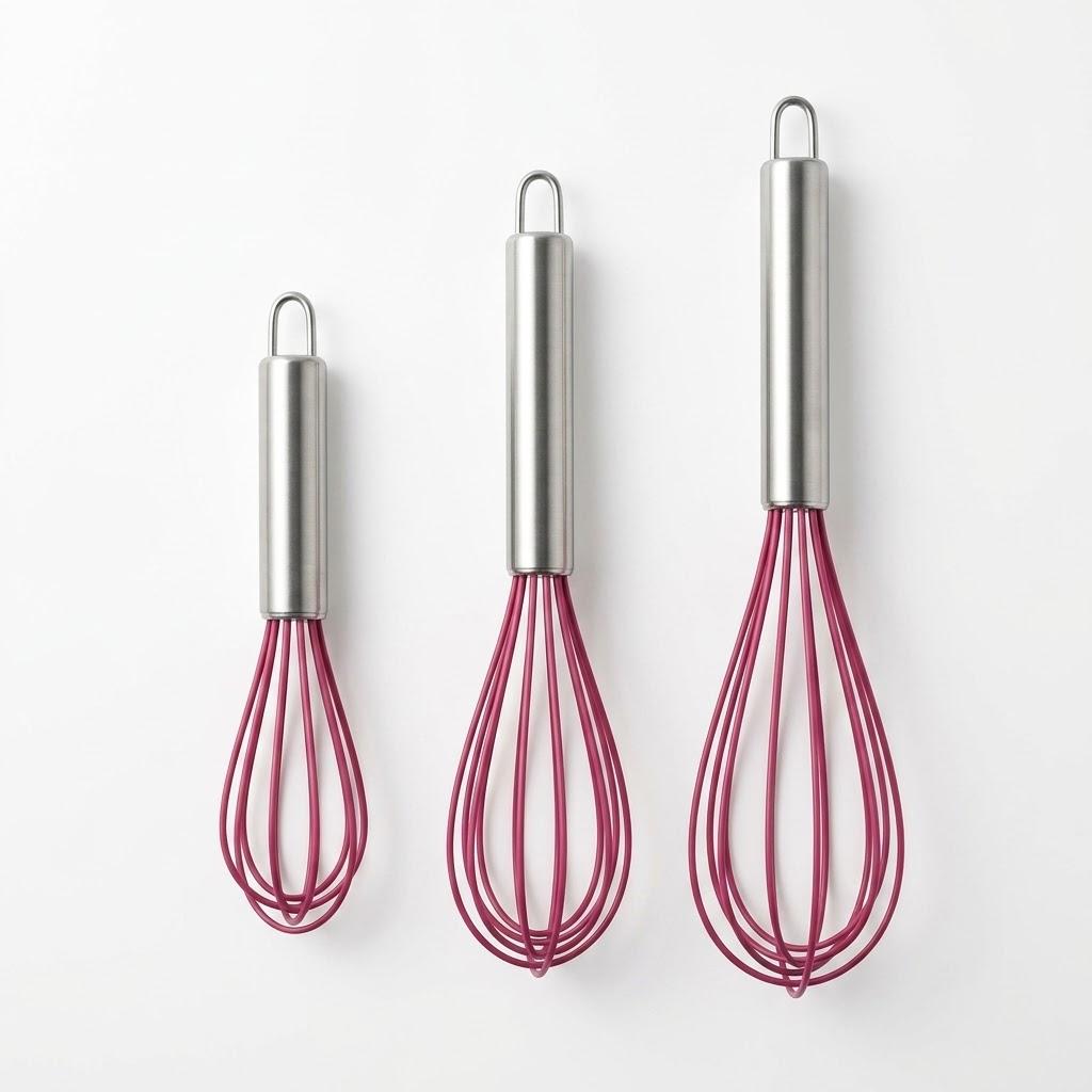 Whisk set Non-Scratch BPA-Free Silicone, Heat Resistant, Stainless Steel Core, Dishwasher Safe, Nonstick-Safe