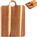 Medium Acacia Wood Cutting Board  Reversible Kitchen Board for Chopping, Serving & Charcuterie