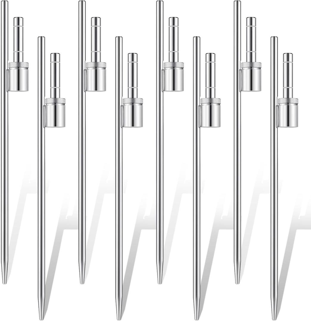 Pelopy Feather Flag Ground Spike Ground Stake Flag Base Heavy Duty Flag Pole Holder for Ground Outdoor Banner Stakes Fits Poles with 0.65 Inch Inner Diameter, Stake Only(20 Inch, 8 Pcs)