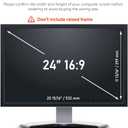 24 Inch - 16:9 Aspect Ratio - Computer Privacy Screen Filter for Widescreen Monitor - Anti-Glare - Protects Eyes from Harmful Glare and Blue Light [WELINC Light]