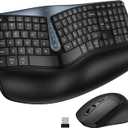 Ergonomic Wireless Keyboard Mouse Combo, MK835 Wave Keys Bluetooth/2.4G Split Design Ergo Keyboard with Cushioned Palm Rest, Multi-Device, Rechargeable, for Multi-OS, Windows/Mac/Android