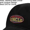 Uncle Gifts, World's Best Uncle Hat, Adjustable Embroidered Family Baseball Cap Black
