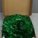 Pop Up Christmas Tree, 5FT Collapsible Christmas Tree with 30 LED Multicolor Lights, Tinsel Pencil Tree with Ball Bowknot Gift Box for Indoor, Party, Xmas, Home,Office Decor (Green)