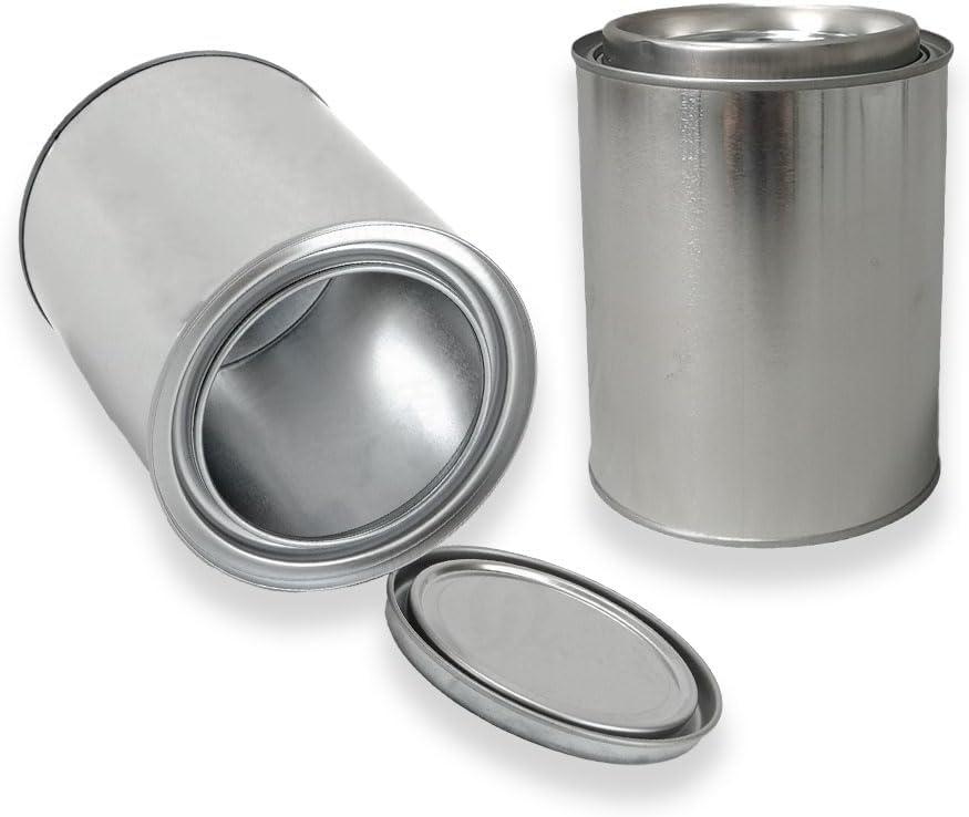 2 Pack Empty Metal Paint Cans with Lids,Paint Storage Containers for Leftover Paint,Empty Pint Paint Cans With Lids for DIY and Paint Storage and More
