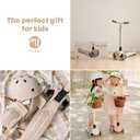 MomnLittle Kick Scooter for Kids Ages 3-10 (Beige/Pink/Navy/White) 3 Wheeled with LED Light-Up Wheels CPSC Certified Foldable and 4 Height Adjustable Toddler Scooters for Boys Girls