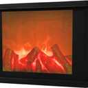 Fireplace Lanterns Decorative Flameless Portable Led Lantern Battery Operated and USB Operated 6 Hours Timer Included Indoor/Outdoor(No Heater Function Black Rectangle Size:11x4.7x8 Inch)