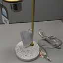 Modern Brass Desk Lamp with Terrazzo Base – Minimalist Table Lamp for Home or Office