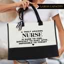 Canvas Tote Bag for Women Zipper Makeup Bag (Nurse)