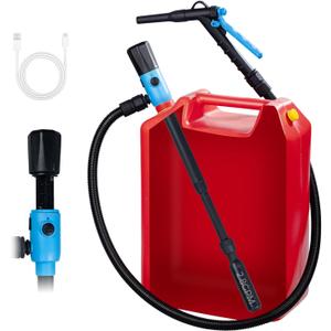 Electric Fuel Transfer Pump, 51'' Extra Long Hose, 2.8 Gallon per Min, Fast and Safe Portable Gas Can Pump for Oil,Battery Powered (Manual Nozzle Type)