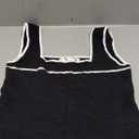 Women's Square Neck Tank Top Knit Ribbed Basic Tops Summer Casual Y2K Color Block Sleeveless Cami Tank Tops (Black, Size S)