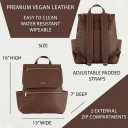 Vegan Leather Baby Backpack, with Front Zip Pocket (Chocolate)