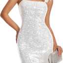 Aupuls Women's Sparkly Sequin Dress Bodycon Mini Short Disco Homecoming Party Club Dresses, Size S 