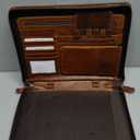 ELIZO Leather Portfolio Padfolio Leather Binder Folder for Men and Women Professional Business Portfolio Organizer Men and Women (Antique, Letter Zippered)