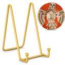 TR-LIFE 3 Pack 6 Inch Plate Stands for Display - Metal Easel Holder Stand for Picture Frame, Decorative Plate, Photo, Tabletop Art (Gold)
