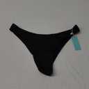 Aqua Eve Women Cheeky Bikini Bottom Brazilian High Cut Swim Bottom Low Rise Bathing Suit Bottom Black M