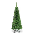 4.5-ft Pre-lit Pencil Artificial Christmas Tree with White LED Lights