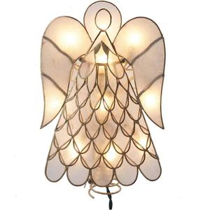 Kurt S. Adler 9.5-Inch UL 10-Light Capiz Angel Treetop