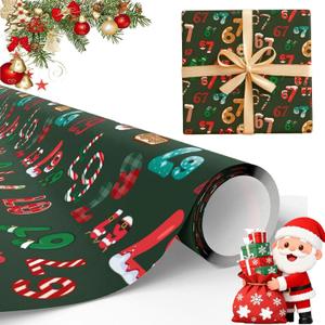 67 Christmas Wrapping Paper - Funny 67 Meme Gift Wrap for Santa & Gag Gifts, Festive Holiday Wrapping Paper for Teens, Friends, Coworkers, Wrap Your Presents in Holiday Fun (20 * 30in)