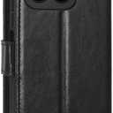 Case for Honor X8a Leather Case,Flip Leather Wallet Cover Case for Honor X8a CRT-LX1 CRT-LX2 CRT-LX3 Case Black
