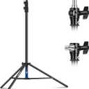 NEEWER 9.2ft/2.8m Air Cushioned Light Stand, Heavy Duty Metal Photography Tripod Stand with 1/4" to 3/8" Reversible Spigot, 3 Way Mounting Interface & Metal Locking Knobs, Max Load 5.5lb/2.5kg