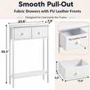 BAMGROW Small Entryway Table with Drawers High Tall Little Narrow Front Door Console Tables Skinny Slim Wall Table for Entry Hall Hallway Foyer, Thin Bedside Nightstand for Small Space Bedroom, 23.6 inches x 7.9 inches x 32.3 inches