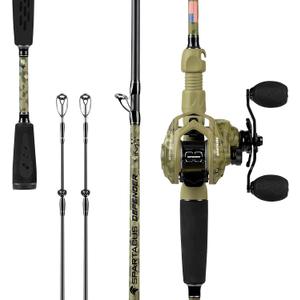 KastKing Spartacus Defender Twin-tip Fishing Rod & Reel Combo, Right Handed Reel, Right Reel, 6'6"- M Rod(2pcs+ Extra Tip), Baitcasting