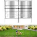 10 Panels No Dig Garden Fence Animal Barrier, 34in(H)  22.5ft(L) Decorative Metal Outdoor Dog Fence, Rustproof Pet Fencing for Yard, Patio, Flower Bed -Temporary Fencing| Easy to Install