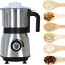 Electric Spice and Nut Grinders - 3 Stainless Steel Blades, 1 Filter, 1 Brush - 500W Grinder for Kitchen Dry Use (Black)
