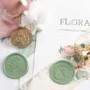 3 x YOLAKIS Initial J Wax Seal Stamp Olive Alphabet J Sealing Stamp and Eucalyptus Wax Stamp Brass Head Decorate Christmas Cards Envelope Gift Wrap Wedding Theme Party Invitation (J)