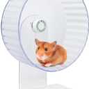 Silent Hamster Wheels - Syrian Hamster Wheel, Hamster Wheel Car, 10.2 Inch Hamster Wheel, Fully Transparent, Height Adjustable, Quiet Wheels for Various Small Animals (Large)