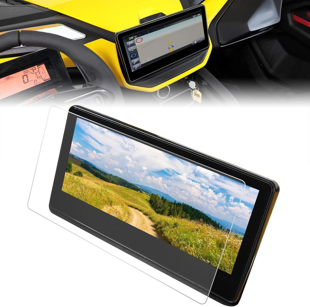 KEMIMOTO Screen Protector Compatible with Can-Am Maverick R 2024 2025 / Ski-Doo 2023+, Touch Screen High Aluminosilicate Glass Protective Film, 10.5"  4.9