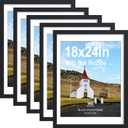 18x24 Poster Frame , Black Wood, Gallery Wall Frames Set of 5