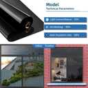 2 x Window Privacy Film, Window Tint Sun Blocking Heat reducing and UV Protection, one-Way Privacy Mirror Reflective Film,Explosion-Proof Premium PET Material, Cosmic Black,17.5 Inch x 16.4 Feet