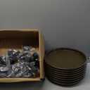 8 Packs Plant Caddy With Wheels 12" Plastic Rolling Stands Heavy-Duty Dolly With Casters Indoor and Outdoor Roller Base Large Heavy Pot Saucers Plant Mover, Brown