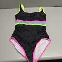 popvil One Piece Tummy Control Swimsuit for Women Modest Curve Neon Sexy Sporty Bathing Suit
Size M
