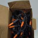 Brizled Orange Halloween Lights, 21.3ft 100-ct Incandescent Halloween String Lights Connectable, UL Certified Orange Light String, Black Wire Mini Light Set for Fall Season Holiday Thanksgiving Tree