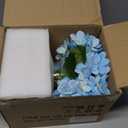 Hollyone Hydrangea Artificial Flowers with Vase Blue Silk Fake Flowers Arrangements in Glass Vase with Faux Water Faux Floral Bulk Bouquet for Home Decor Bathroom Table Centerpiece Shelf Decorations