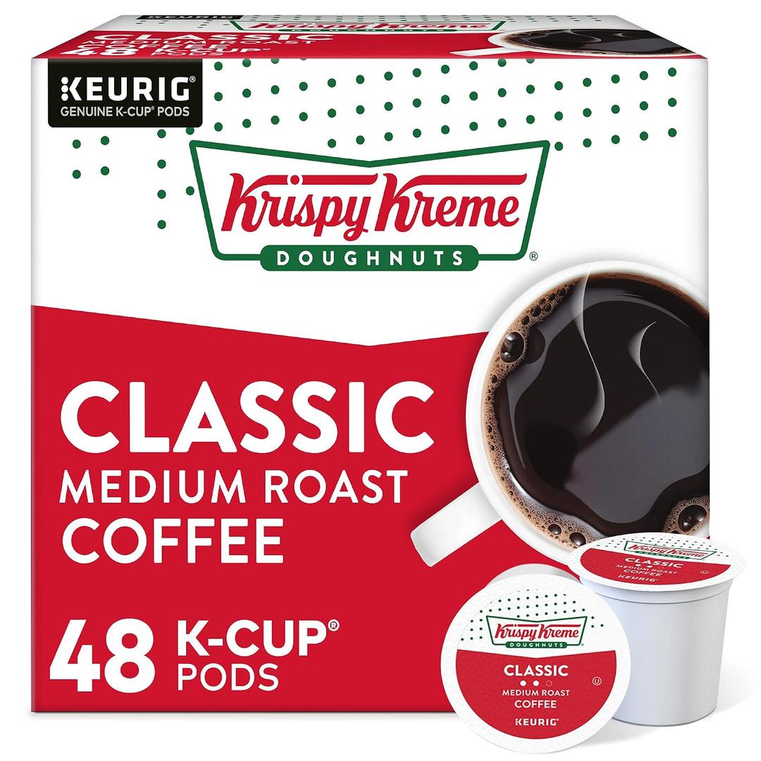 Krispy Kreme Doughnuts Classic, Keurig Single Serve K-Cup Pods, Medium Roast Coffee 48 Count (EXP 03/17/26)