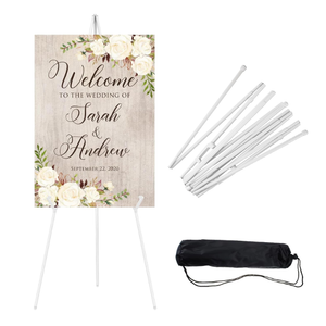 JEAWIWI 1PCS White Easel Stand for Wedding Sign Stand, 66 Inches Lightweight Adjustable Art Poster Board Stand for Display Wedding Welcome Sign, Metal Easel Stand for Painting with Portable Bag